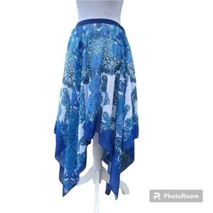 Boston Proper NWOT Chiffon Flowy Boho Beachy Handkerchief Hi/Lo Hem Skirt